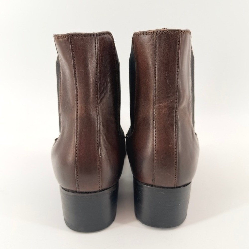 Frye Dara Leather Chelsea Ankle Boots Dark Brown 7.5B Deadstock - Picture 5 of 10